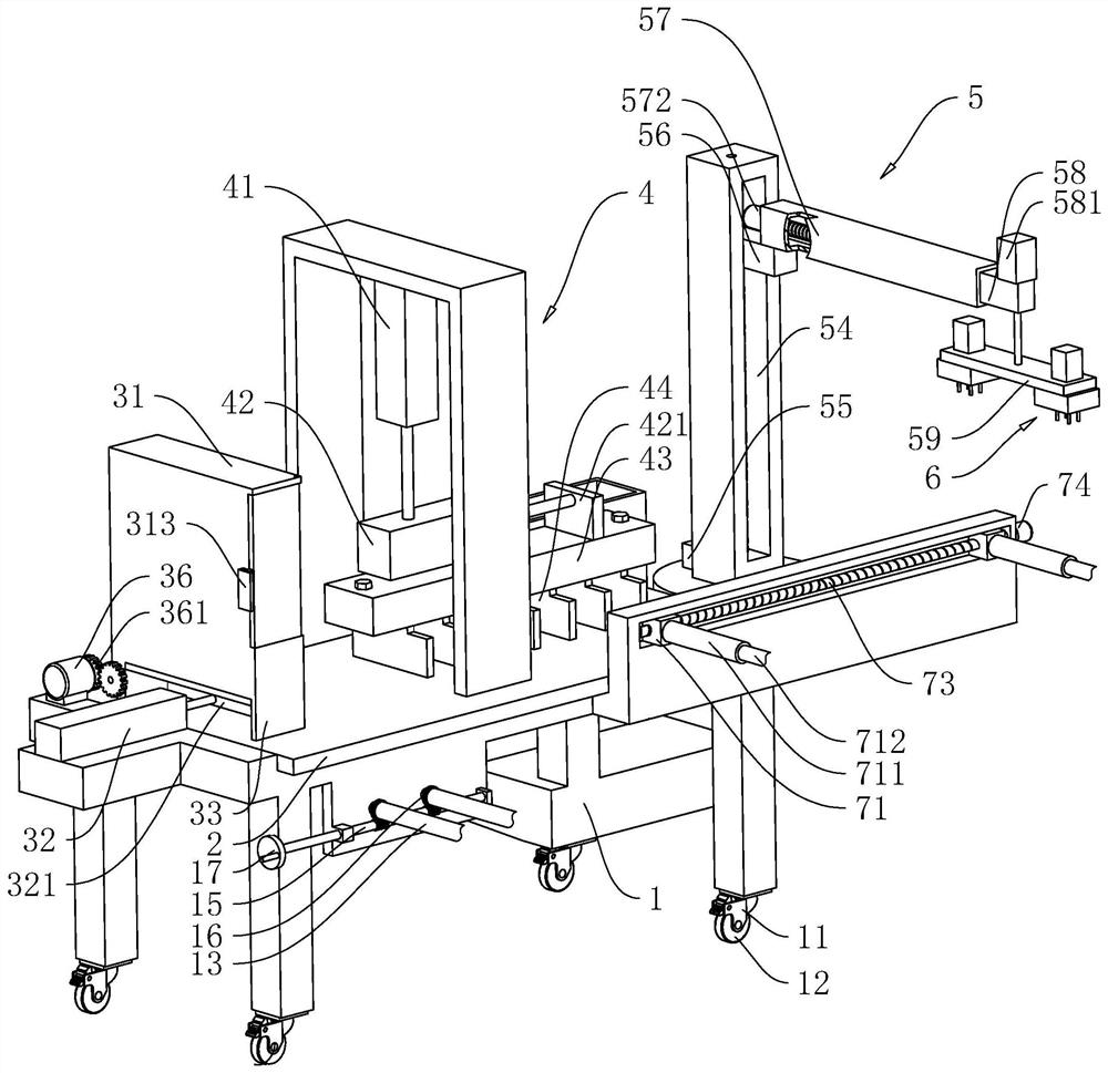 A feeding device for a five-axis linkage vertical machining center