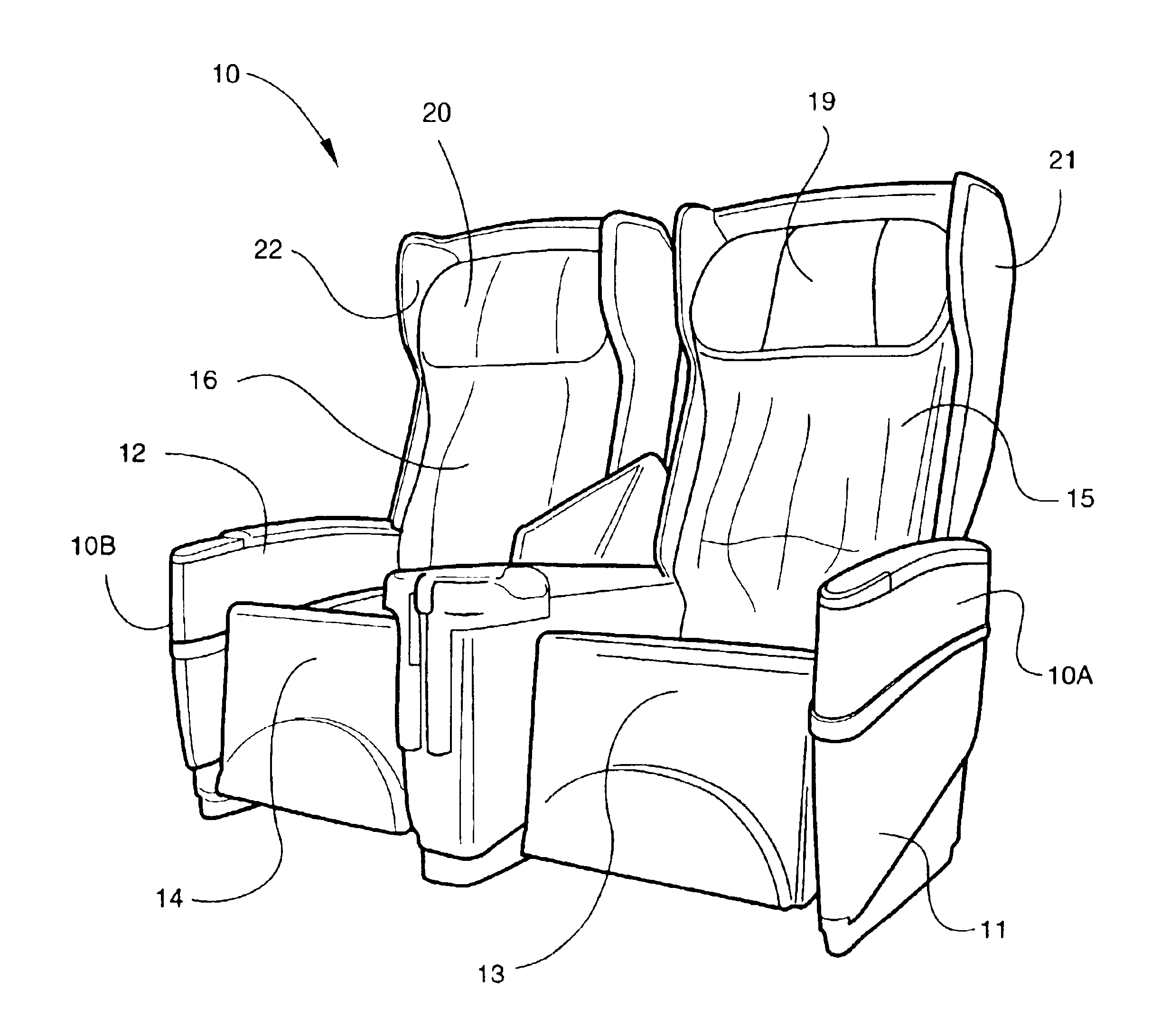 Passenger seat with privacy shell