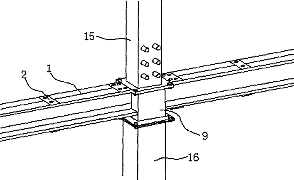 Novel assembled type beam column joint connecting structure