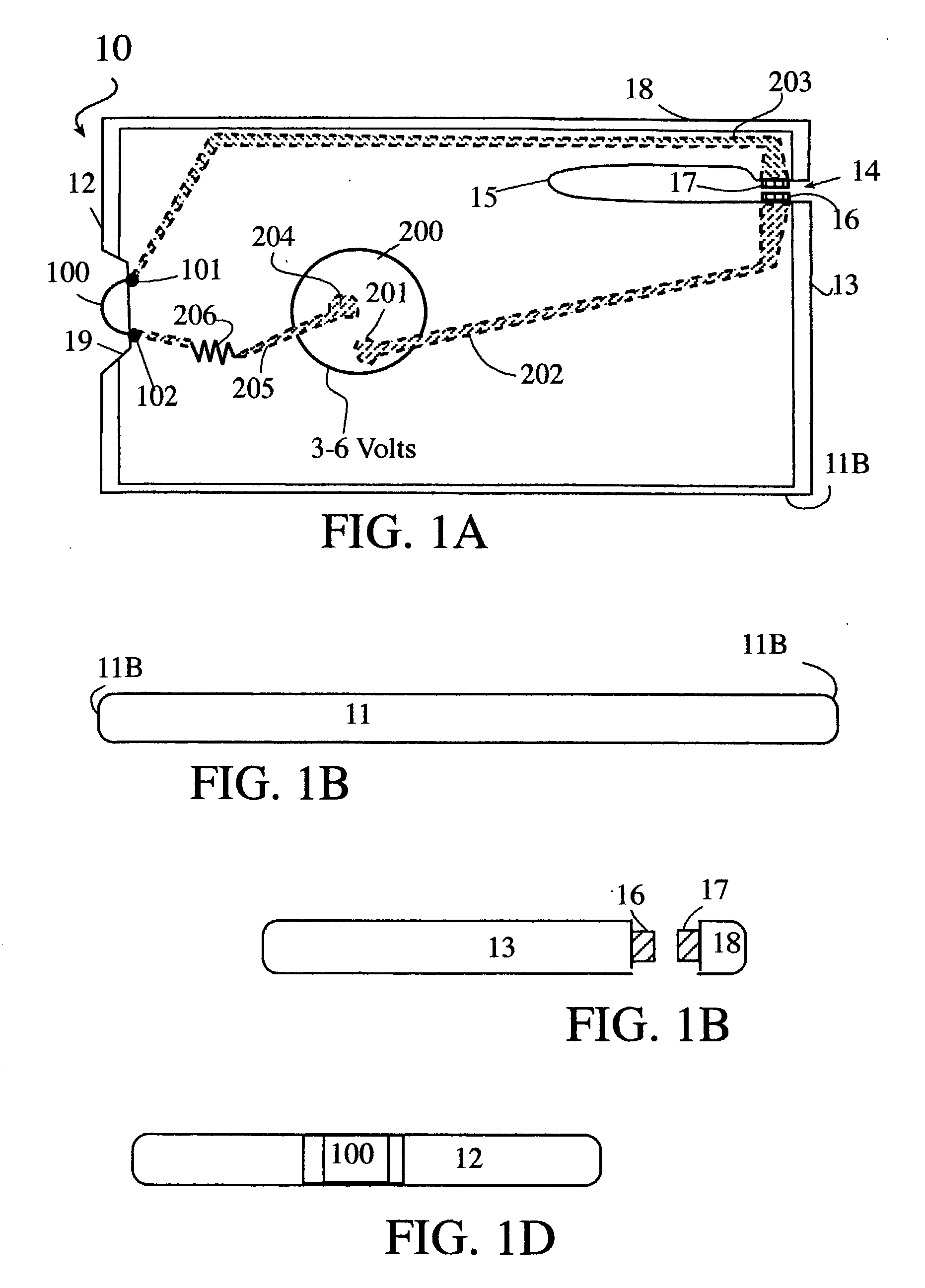 Flat illuminator with flexible integral switching arm