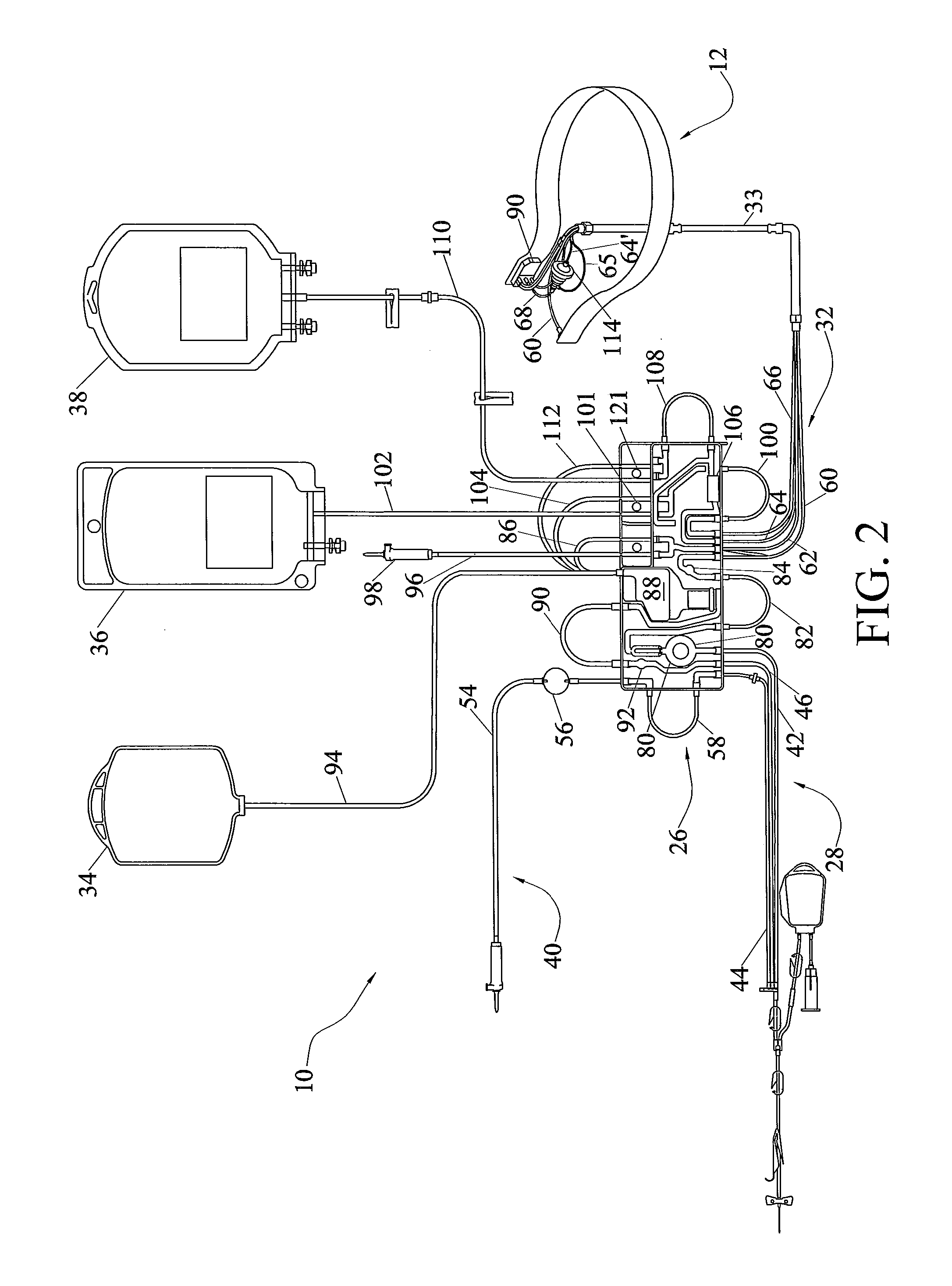 System for blood separation with gravity valve for controlling a side-tapped separation chamber