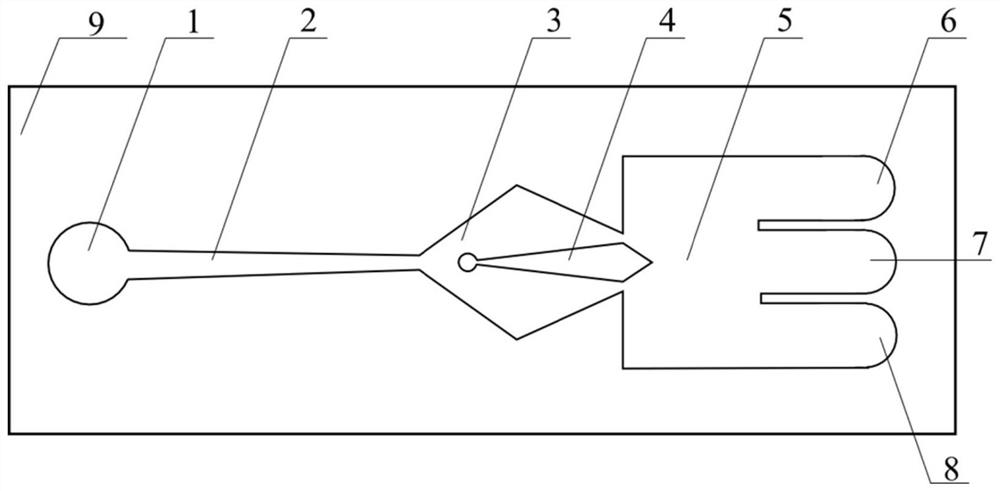 Microfluidic device for efficiently separating particles in viscoelastic fluid