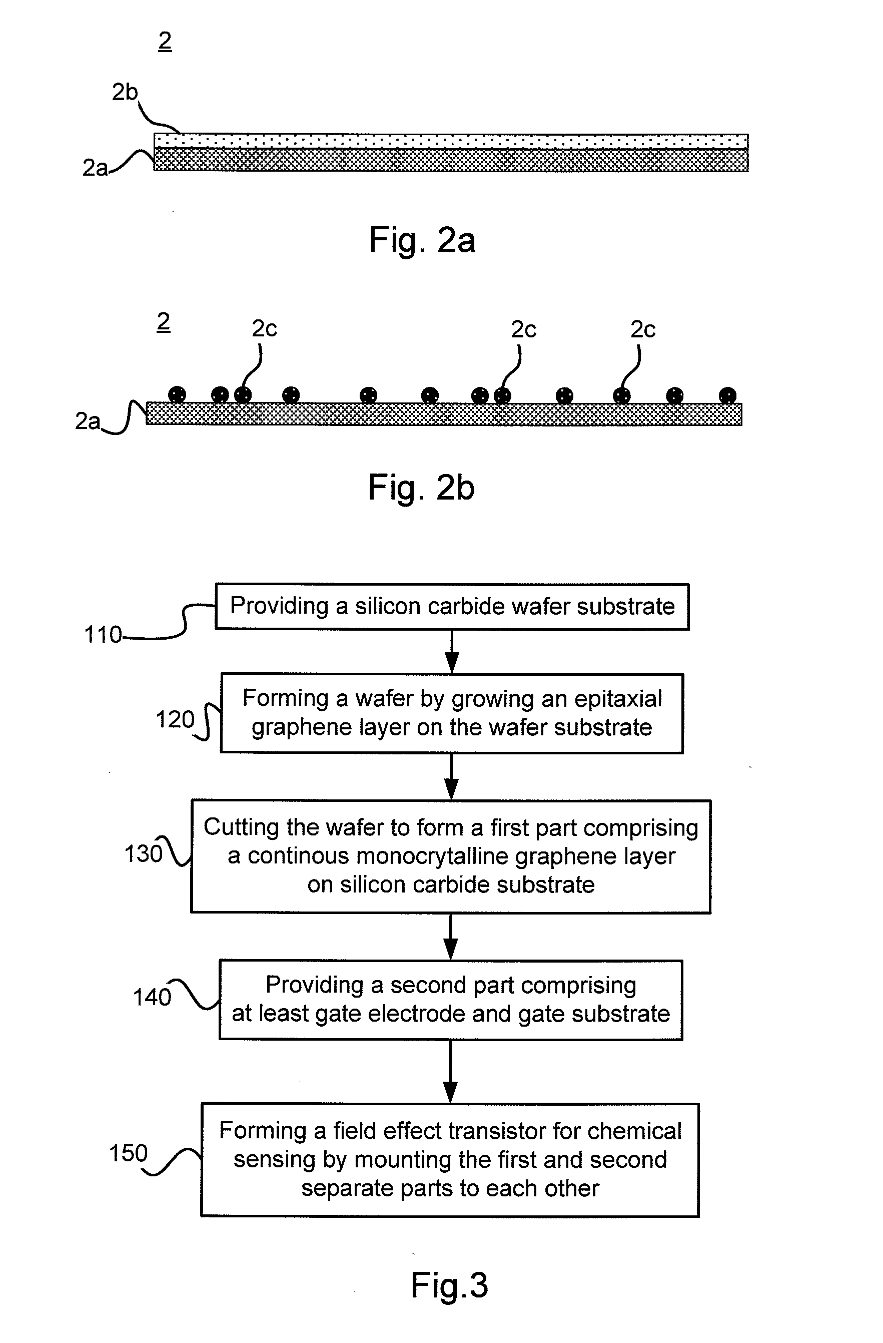 Field effect transistor for chemical sensing using graphene, chemical sensor using the transistor and method for producing the transistor