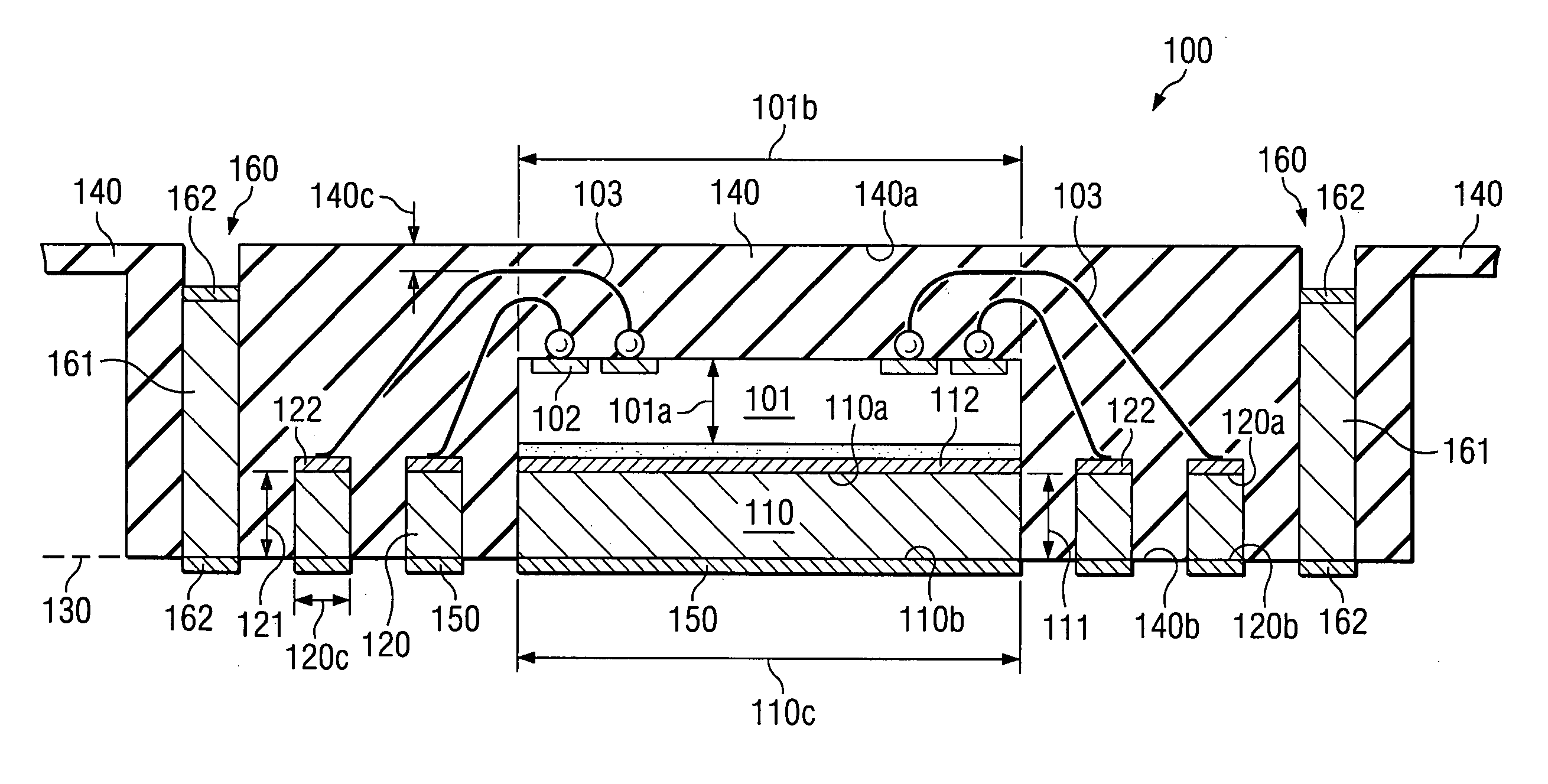 Structure and method of molded QFN device suitable for miniaturization, multiple rows and stacking