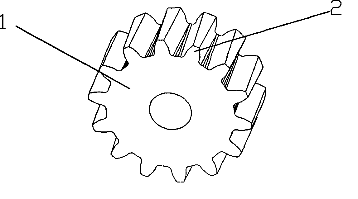 Tooth thickness variable cylinder profile modified gear and gearing device using same