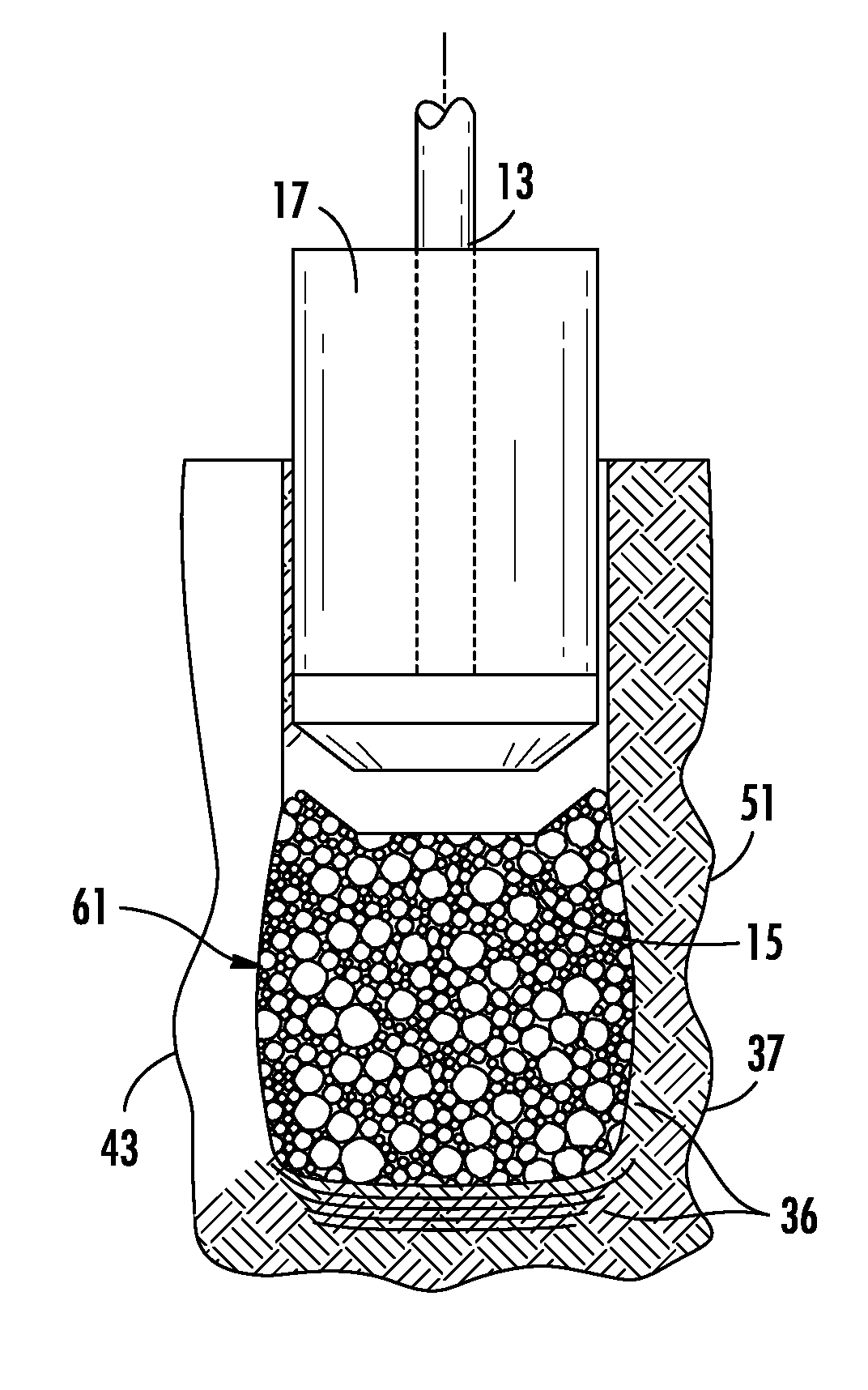 Shielded tamper and method of use for making aggregate columns