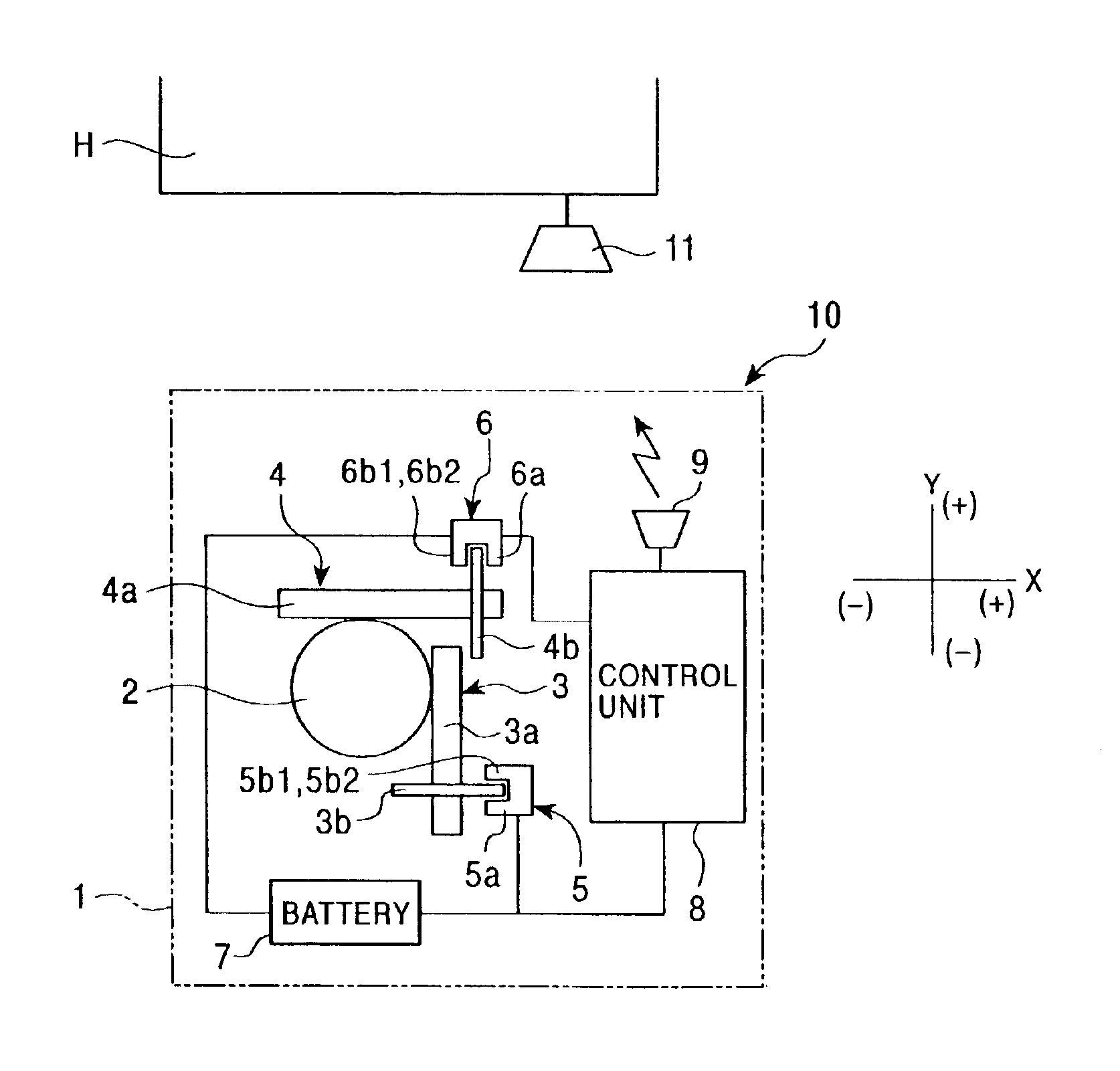 Intermittent operating type pointing device