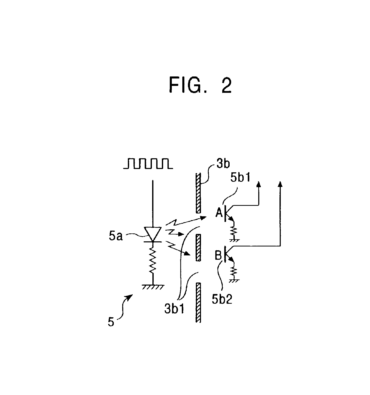 Intermittent operating type pointing device