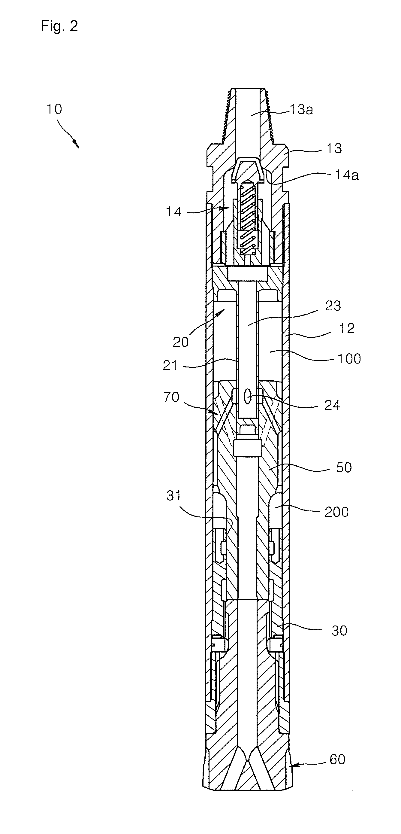 Air hammer for a boring machine