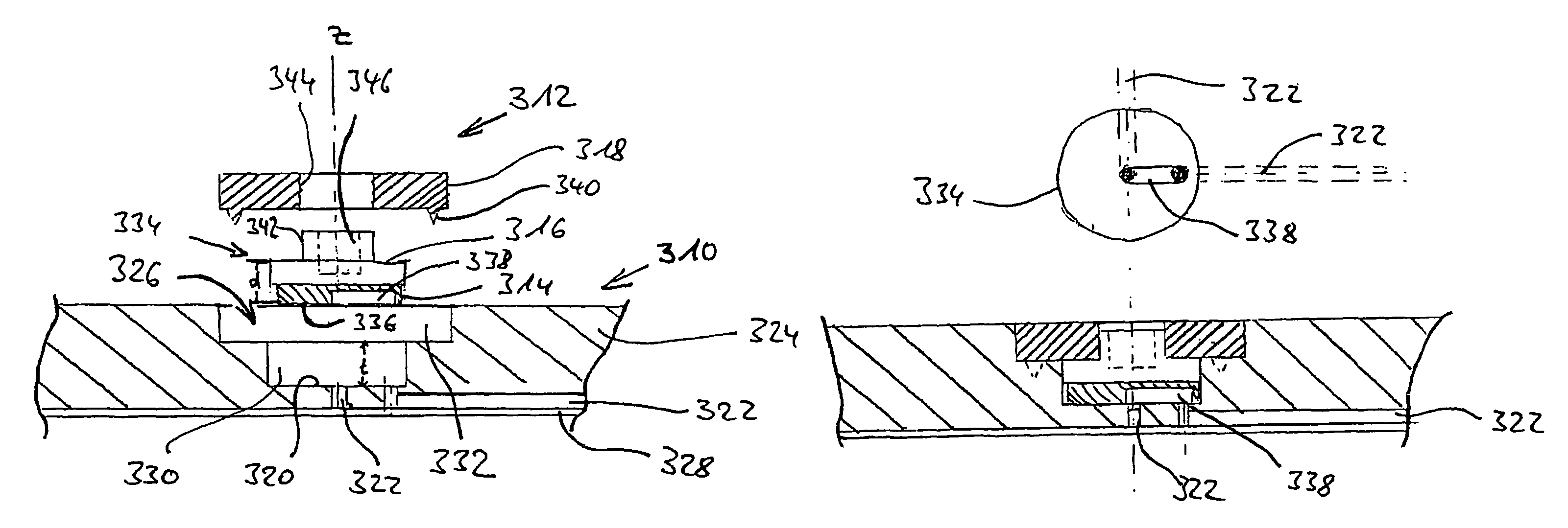 Micro-valve and sealing device for use in a microfluidic system, and method for the production thereof