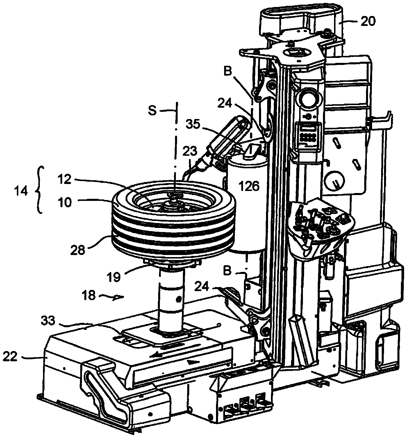 Automotive shop service apparatus having means for determining the rolling resistance coefficient of a tyre