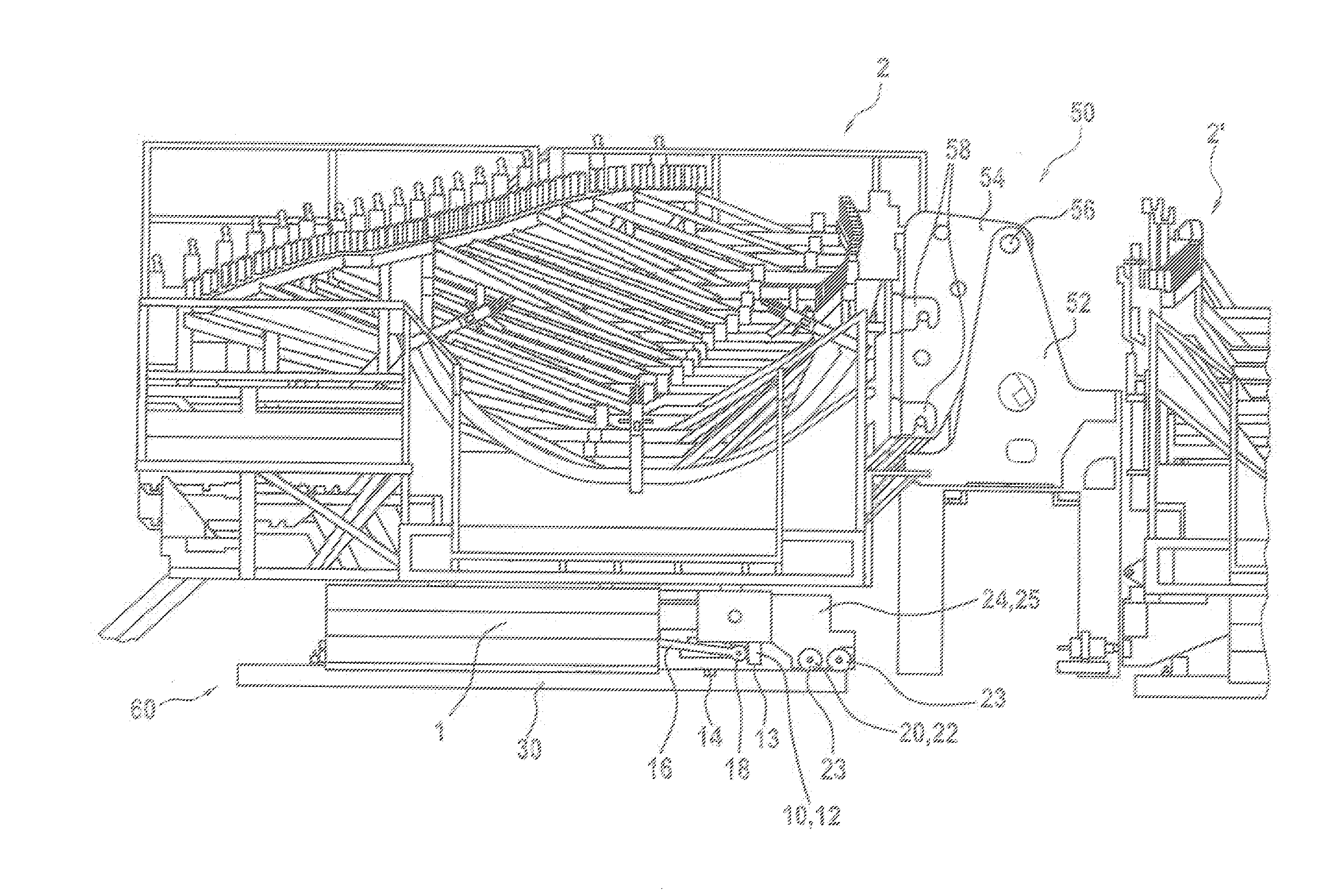 Handling device for handling a rotor blade mold for producing a rotor blade of a wind turbine