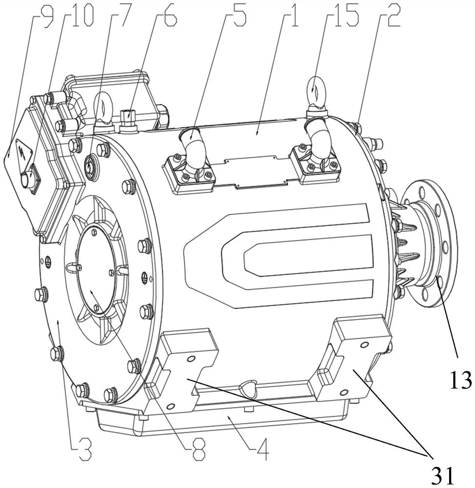 Water-oil combined cooling gear motor base