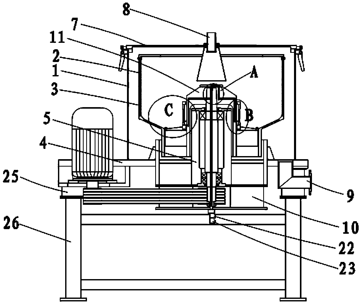 Unloading type centrifugal machine with filter bag conducting reciprocating vibration