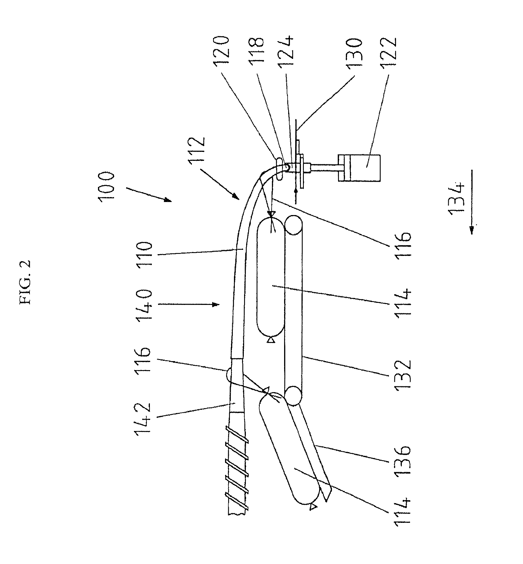 Apparatus for picking up and guiding loops