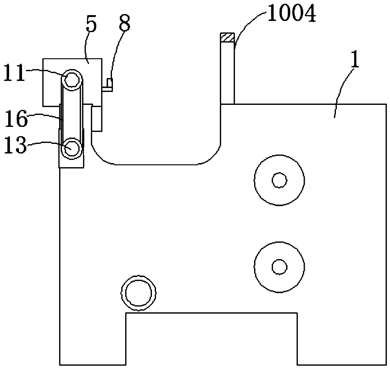 Edge folding-in device for gripper shuttle loom