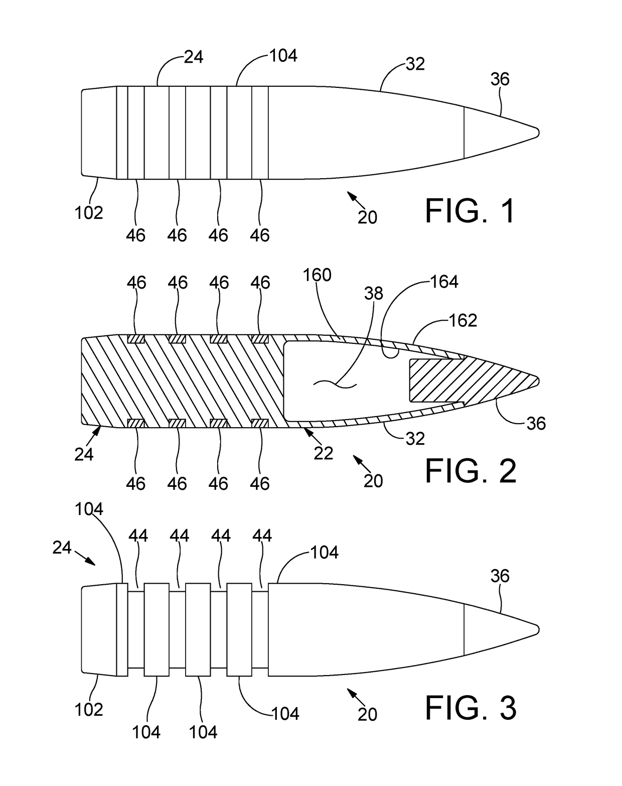 Reduced drag projectiles