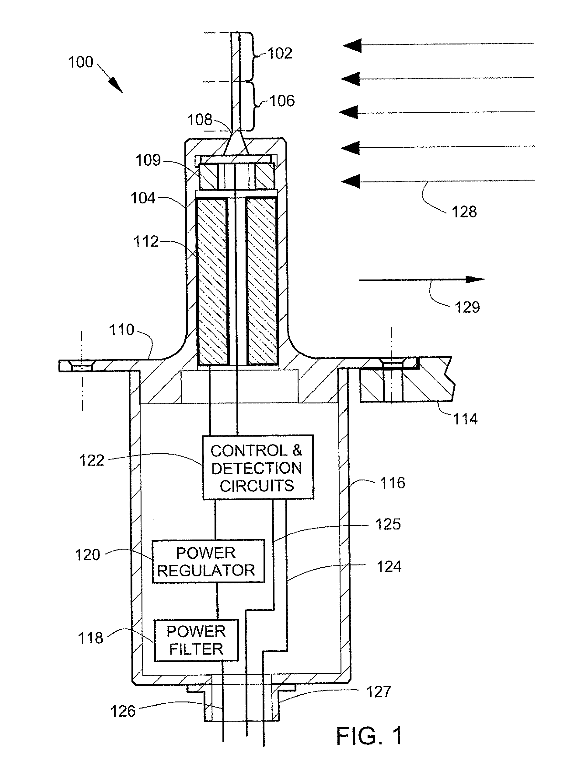 Impending icing probe with thermal isolation pedestal