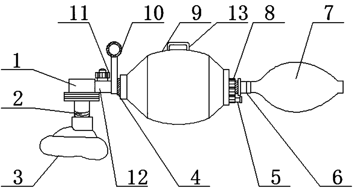 Respiratory department special anti-leakage resuscitation airbag convenient for dismounting