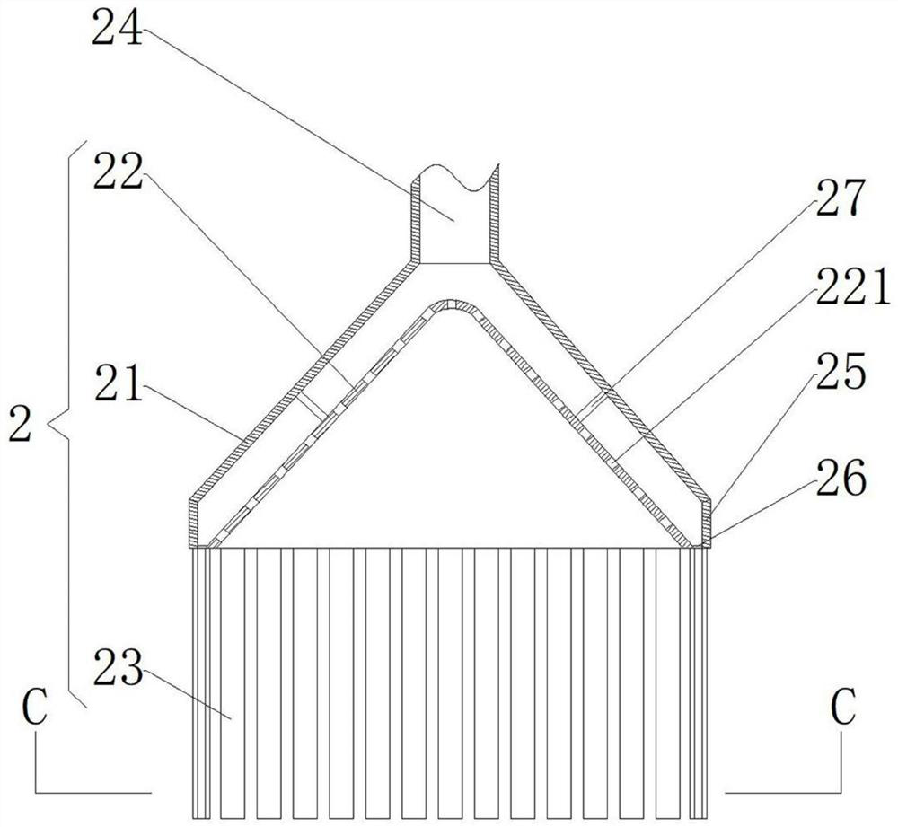 Waste gas treatment device in coal tar processing process