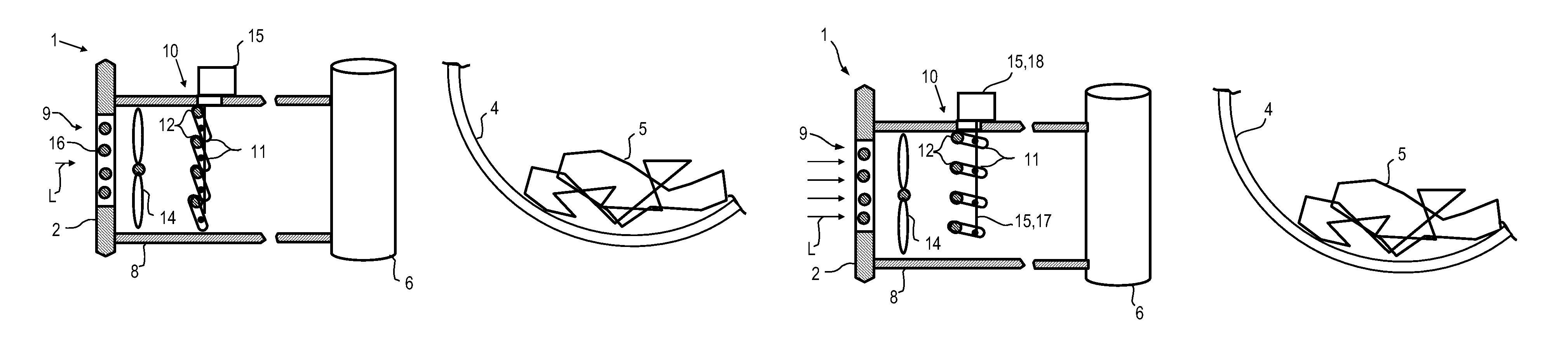 Domestic appliance with an open air duct