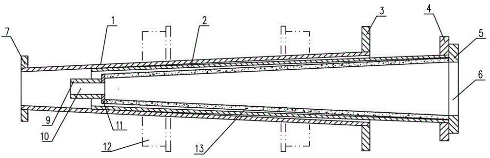 An outer mold for integral demoulding of concrete tapered rods