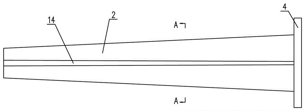 An outer mold for integral demoulding of concrete tapered rods