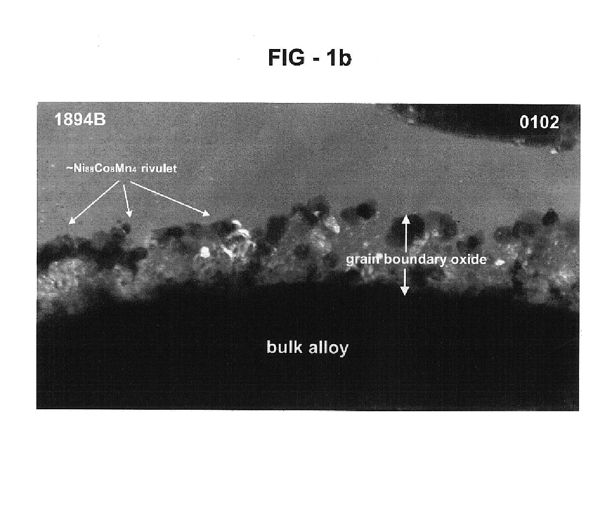 Coated catalytic material with a metal phase in contact with a grain boundary oxide