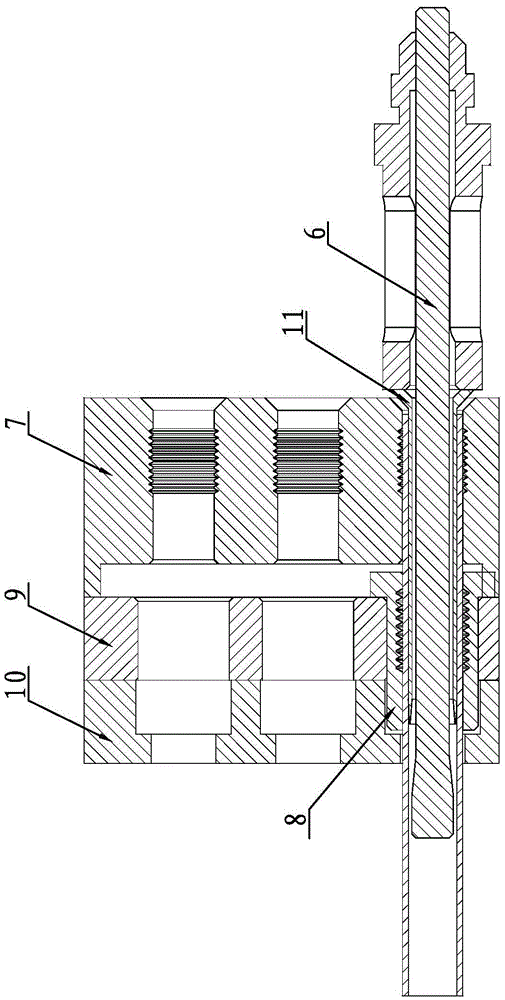 Riveting and expanding bolt bar guide sleeve for fluoroplastic heat exchange tube