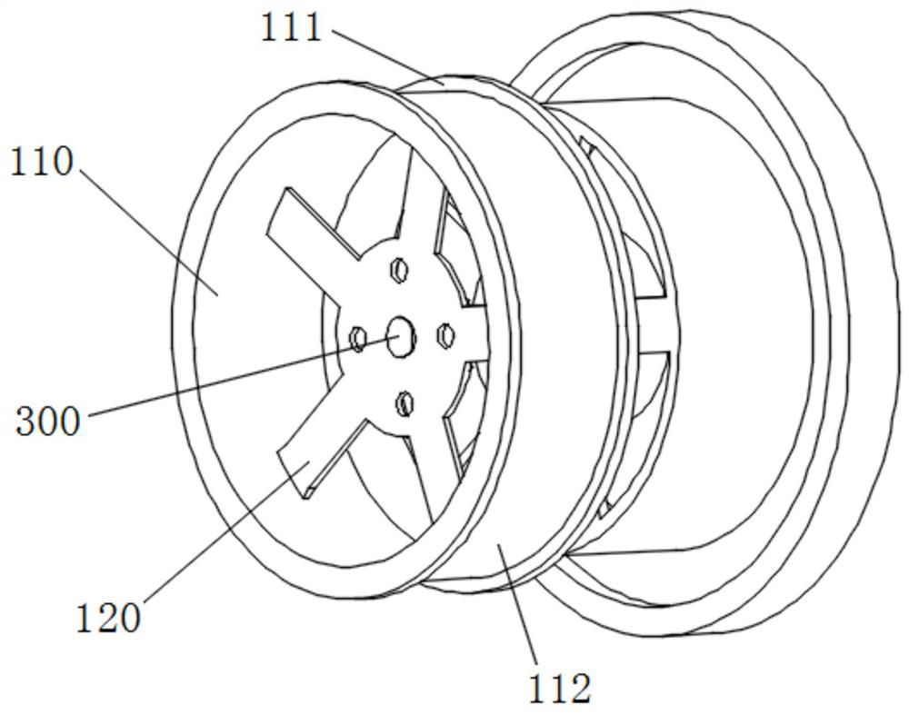 Anti-explosion and anti-damage type safety protection auxiliary wheel based on tire hub