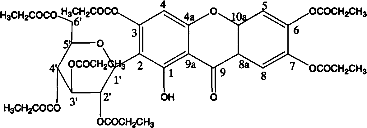 Mangiferin hepta-propyl-esterified derivative
