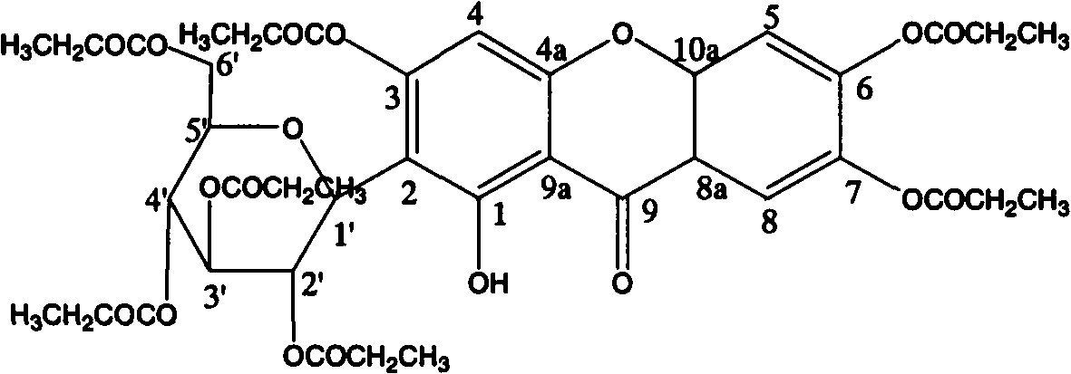Mangiferin hepta-propyl-esterified derivative