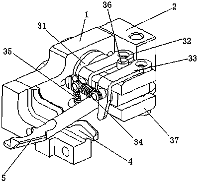 Thumb-tag needle structure of hosiery knitting machine