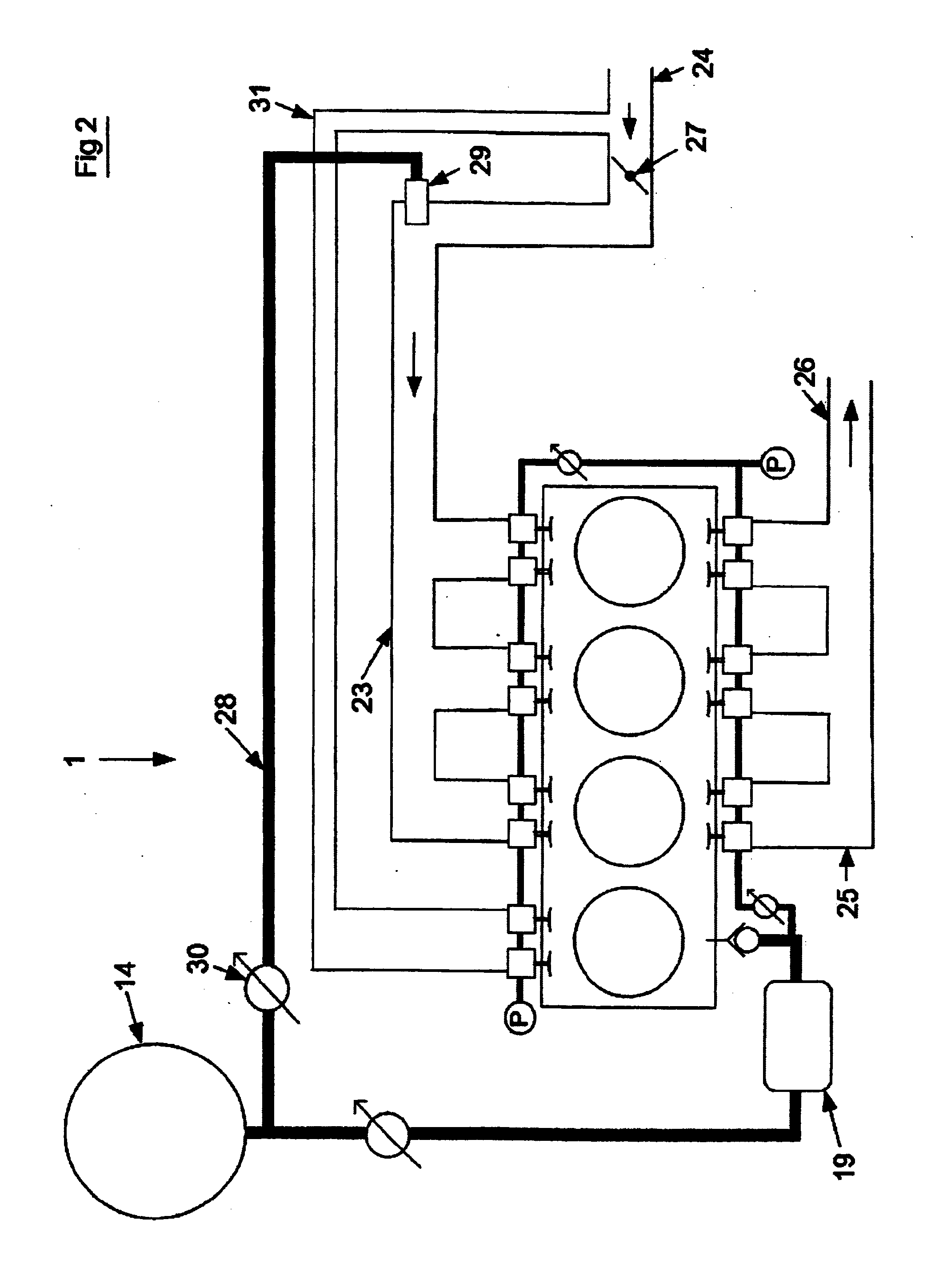 Internal combustion engine for a vehicle comprising at least one compressor cylinder at least one compressor cylinder connected to a compressed-air tank