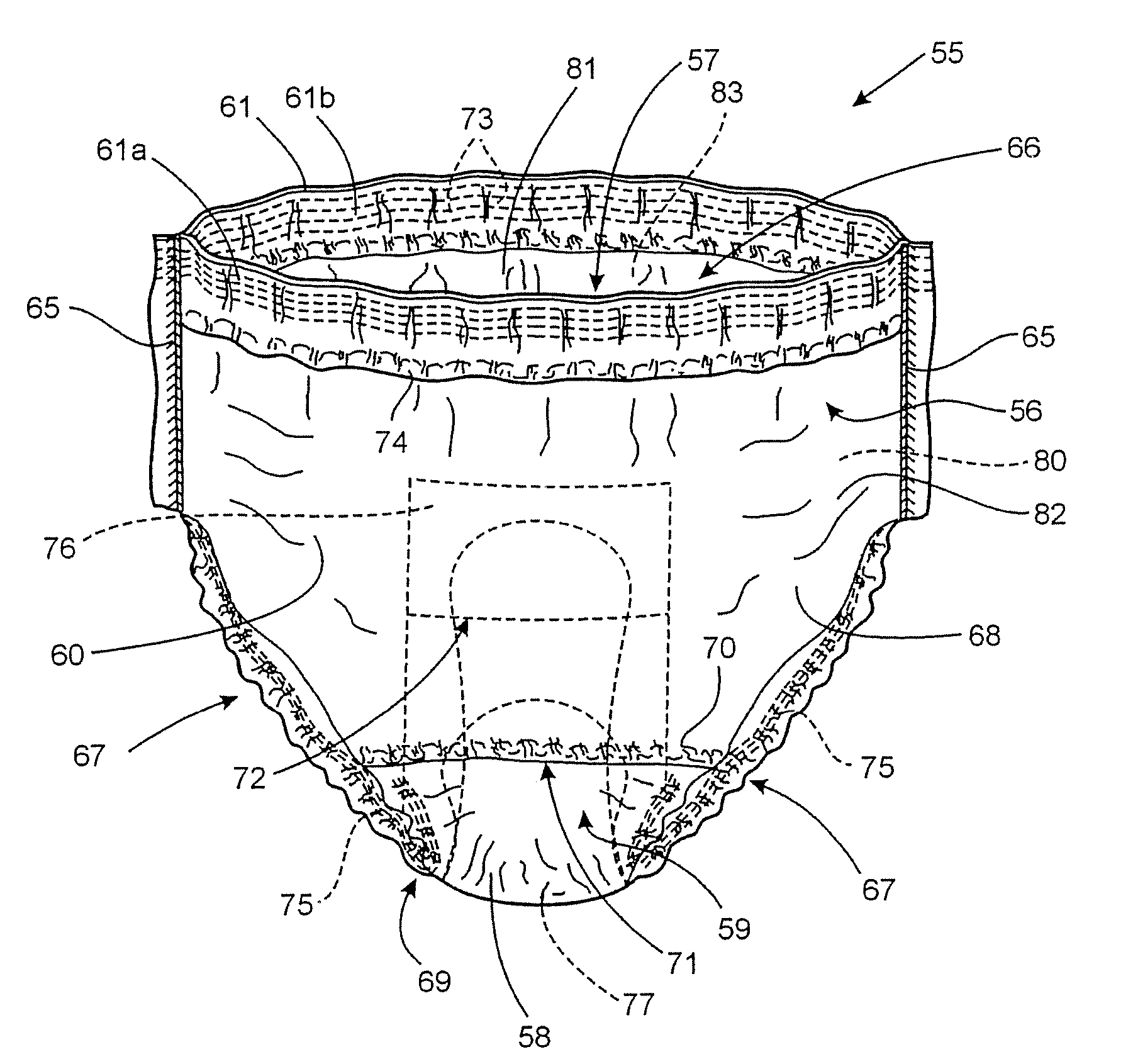 Pant-type absorbent article and a method for producing pant-type absorbent articles