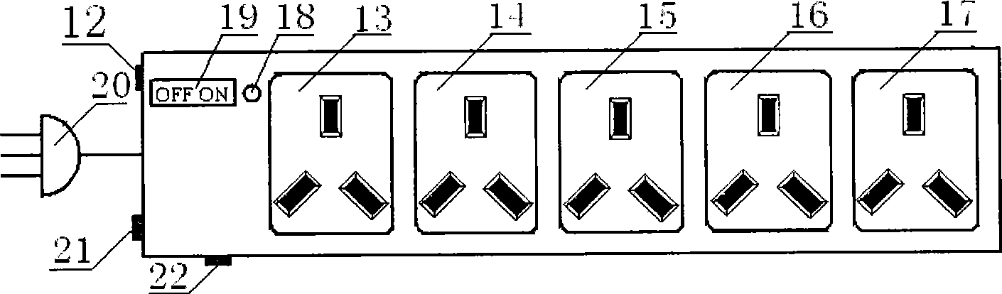 Remote control computer power supply socket apparatus and its remote control method