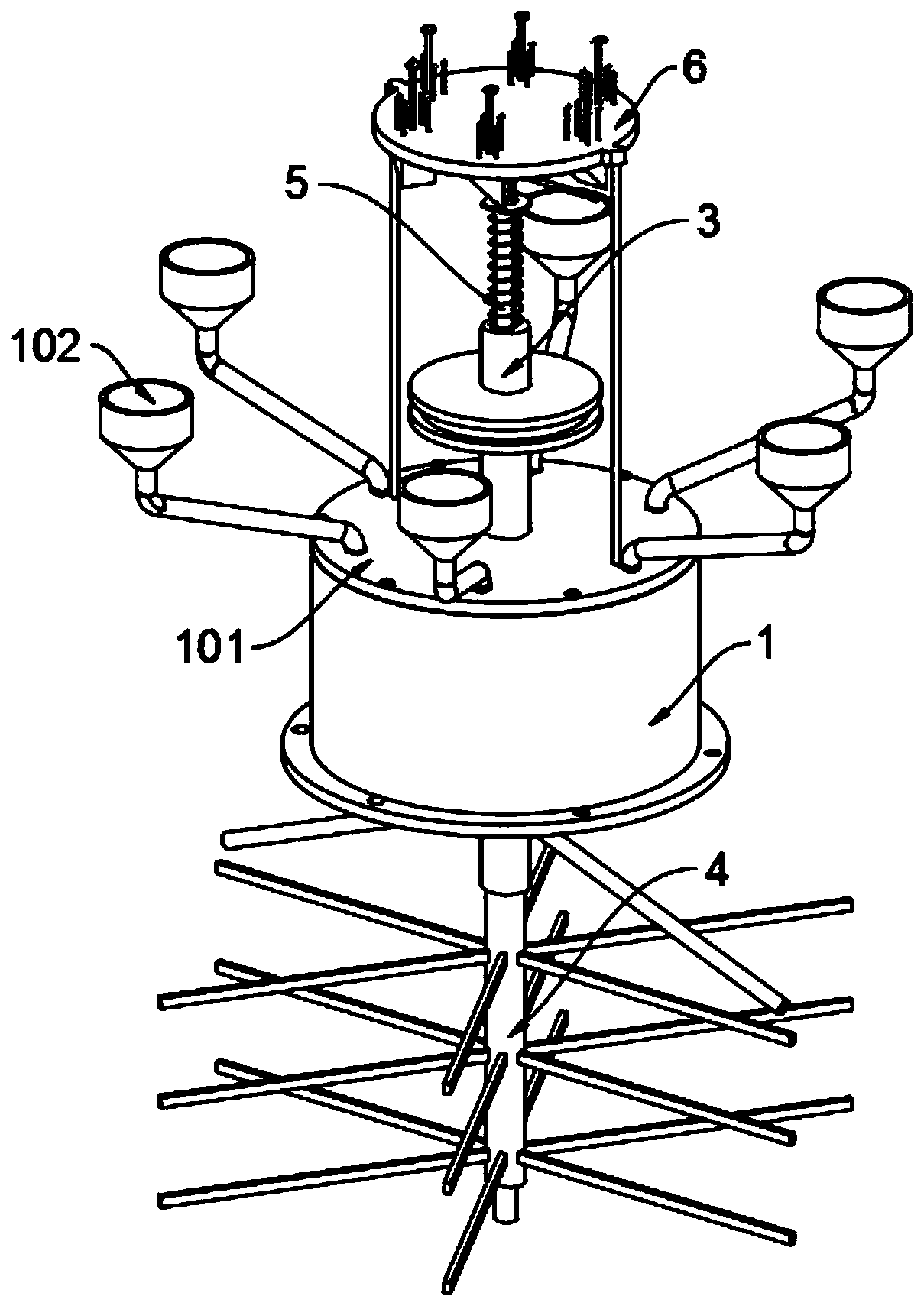 Proportion-adjustable feed mixing device based on animal husbandry, and feeding mechanism