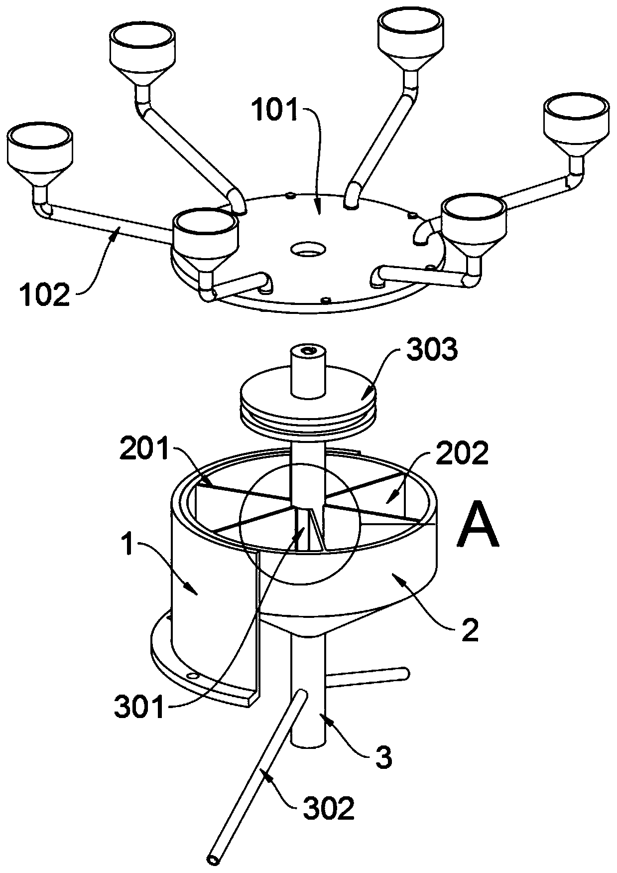 Proportion-adjustable feed mixing device based on animal husbandry, and feeding mechanism