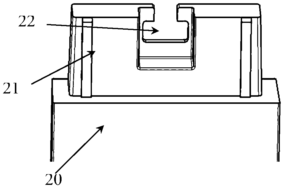 A component connection structure and a display base connection device