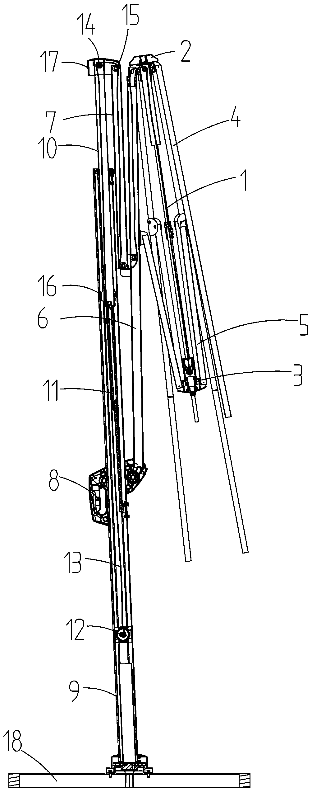 Roman umbrella with umbrella surface convenient to collect