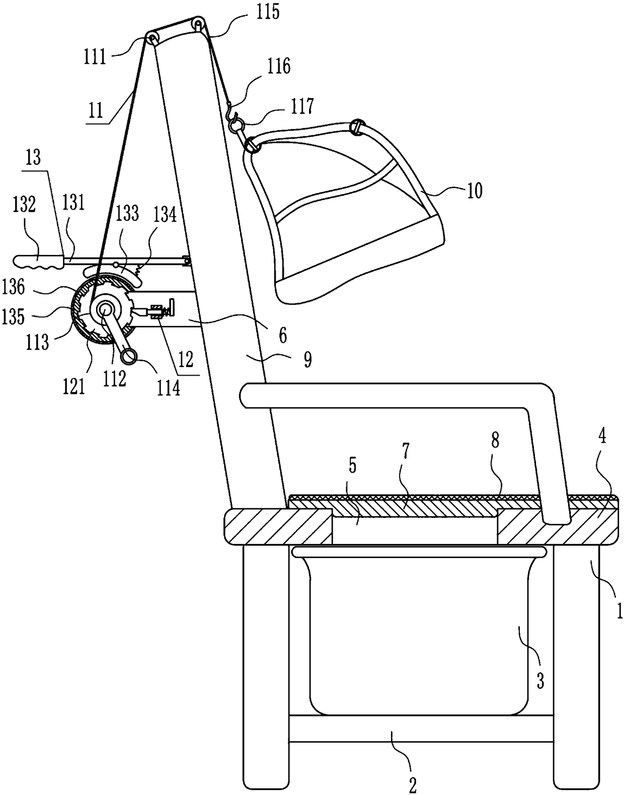 Convenient-for-urination-and-defecation nursing chair for nursing patients with stroke