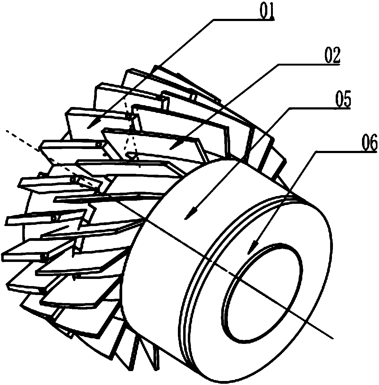 Low-emission combustion chamber head with main combustion stage adopting axial rotational flow pre-membrane plate matching with blade injection structure