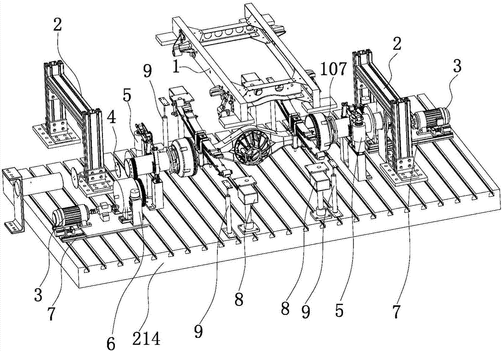 Integrated test bench for spring plate spring suspension system