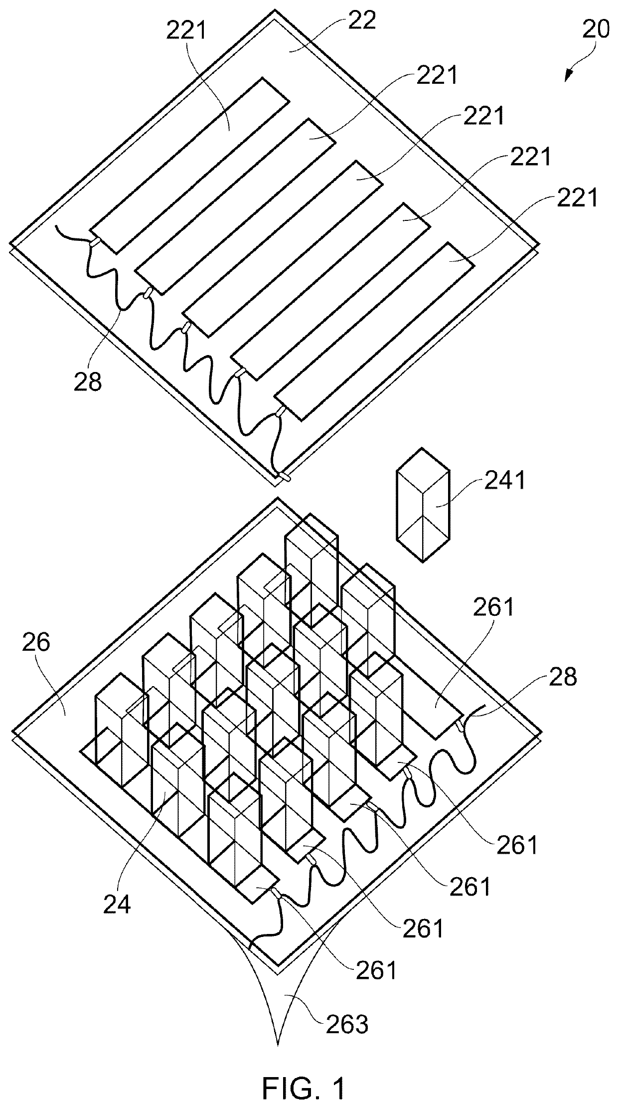 A stretchable bidirectional capacitive pressure sensor and method of use