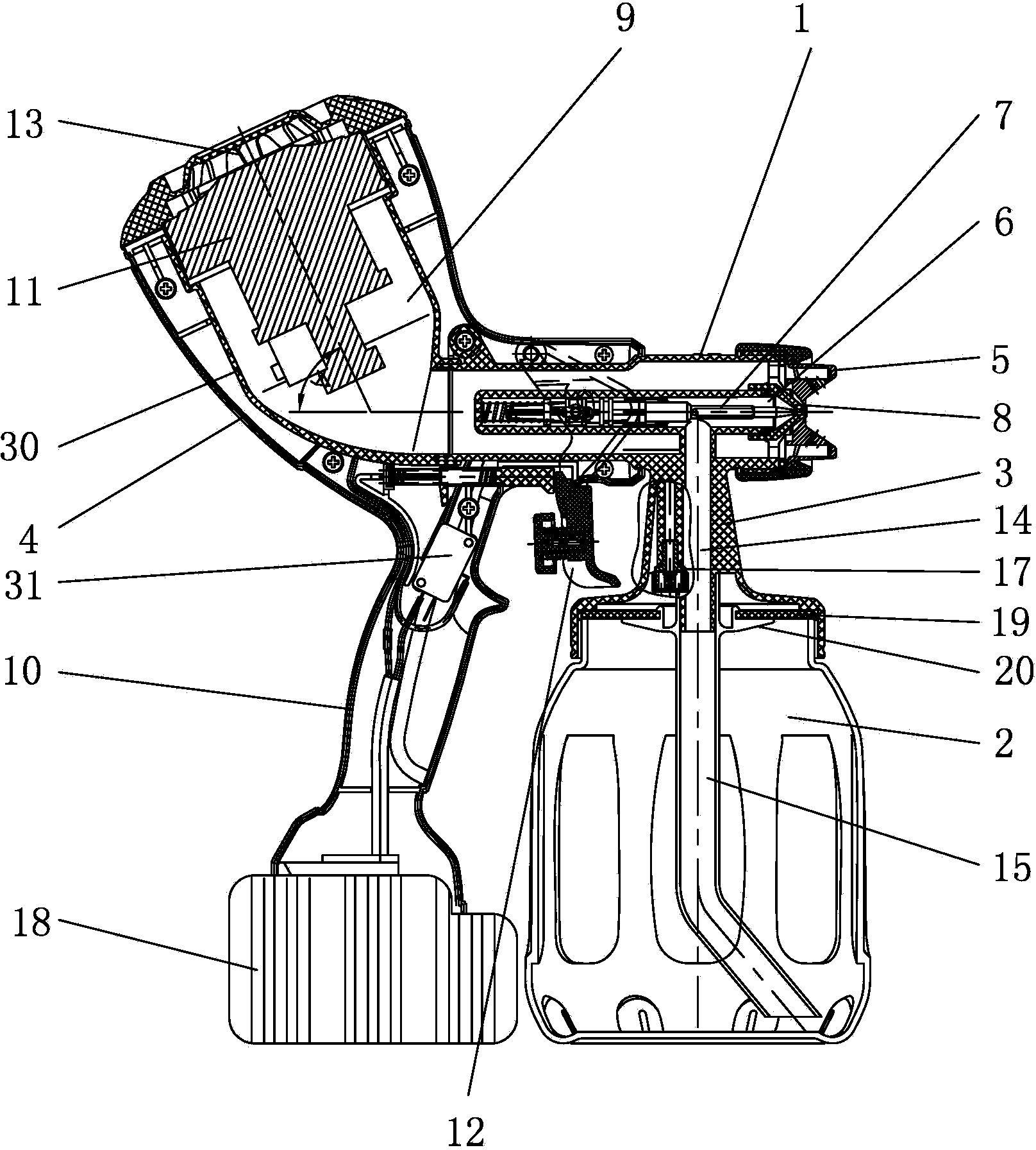 Rechargeable handheld electric spray gun