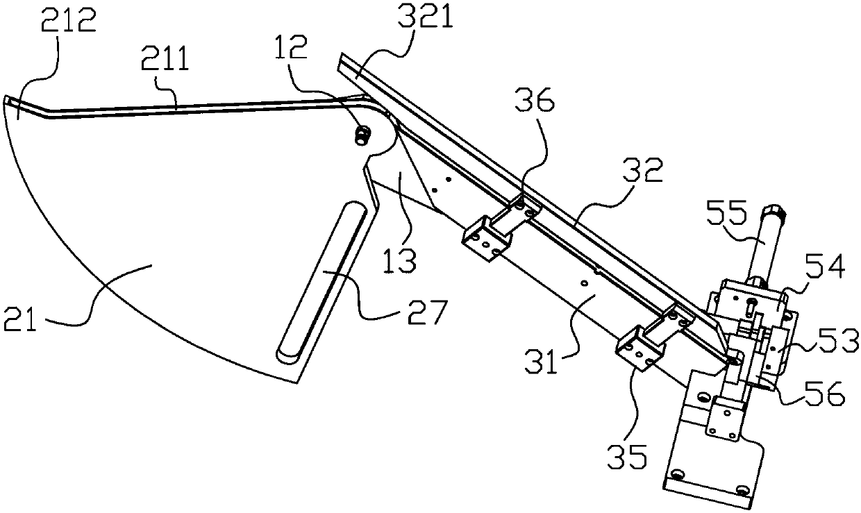 A feeding device and method for feeding rivets in a riveting production line