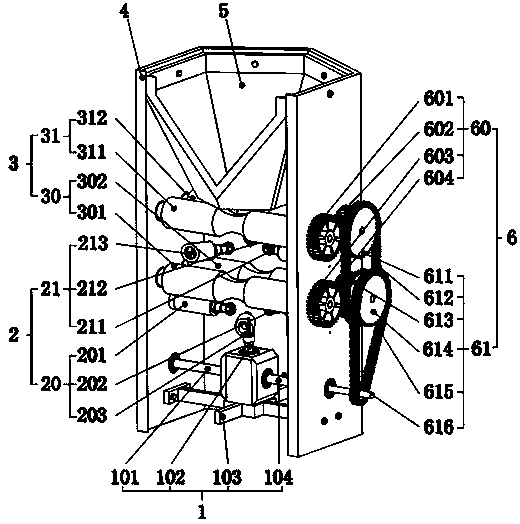 A kind of corn cob device and corn harvesting device