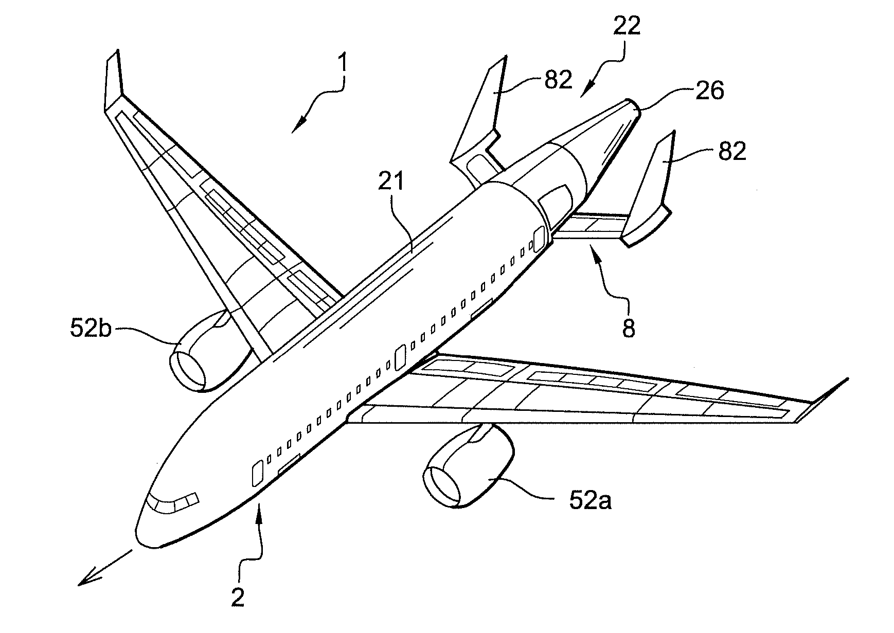 Beam mounted rear propulsion system for an aircraft and aircraft with such system