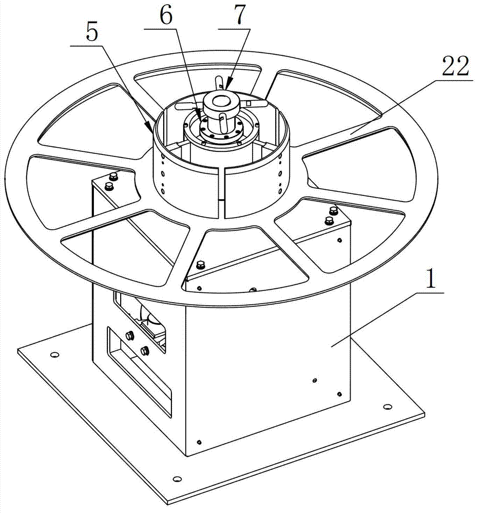Flux-cored wire unwinding, supporting and rotating device