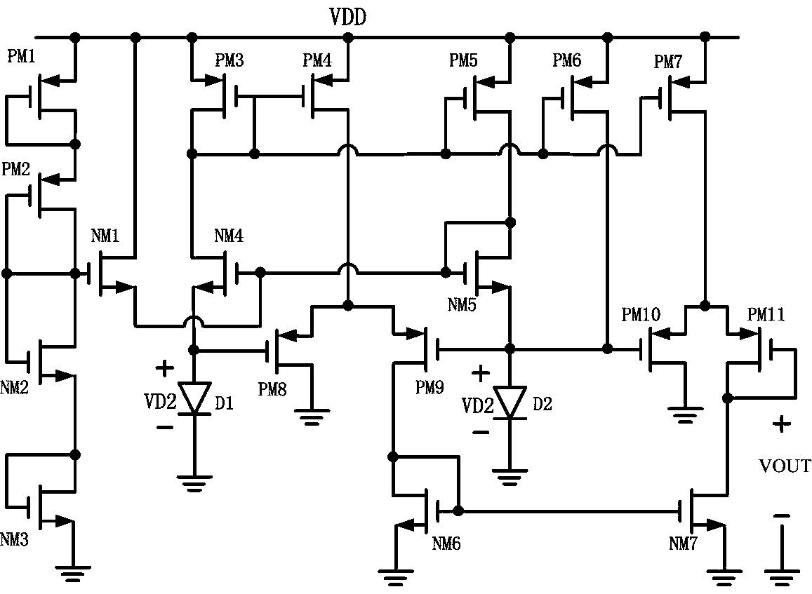 Full CMOS reference circuit